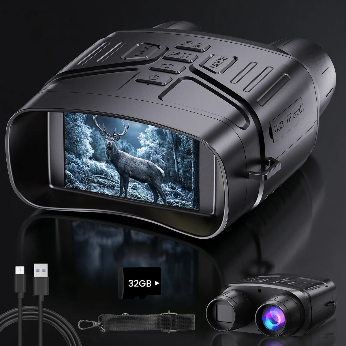 TELUHA Explorer Digital Night Vision Goggles & Binoculars, Black