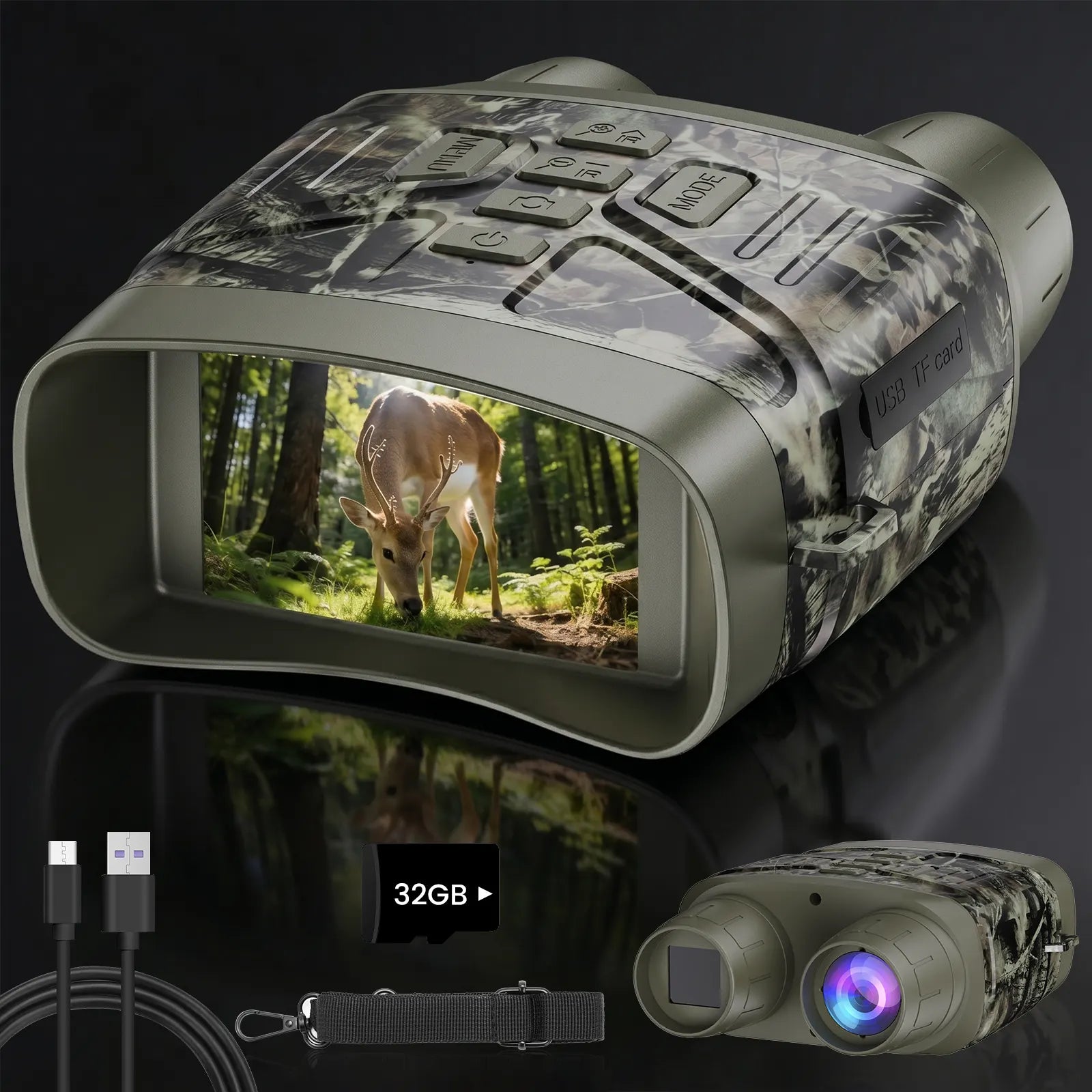TELUHA Explorer Digital Night Vision Goggles & Binoculars, Camouflage