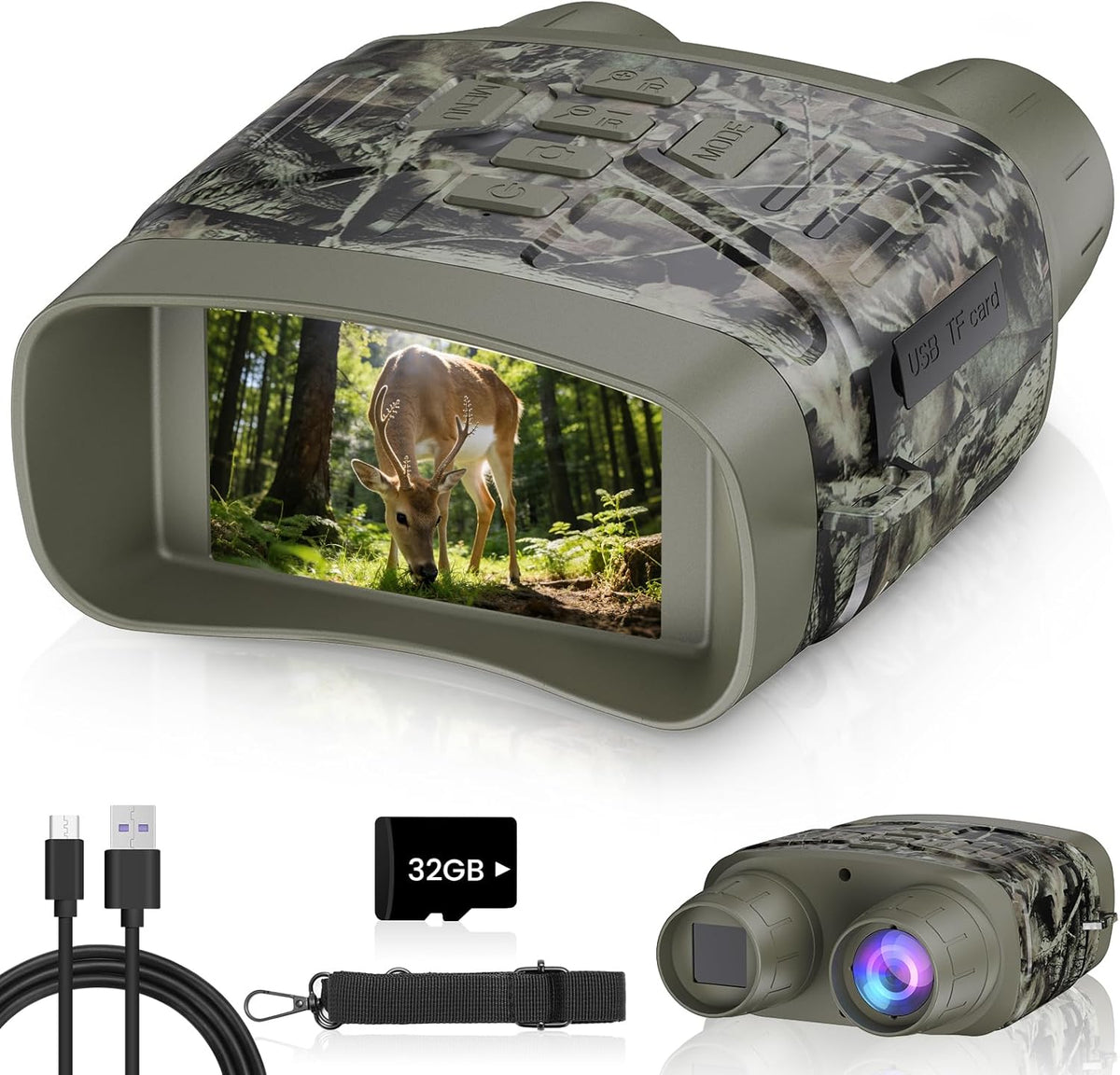 TELUHA Explorer 4K Night Vision Goggles & Binoculars | 5000mAh, 3" Screen, 32GB