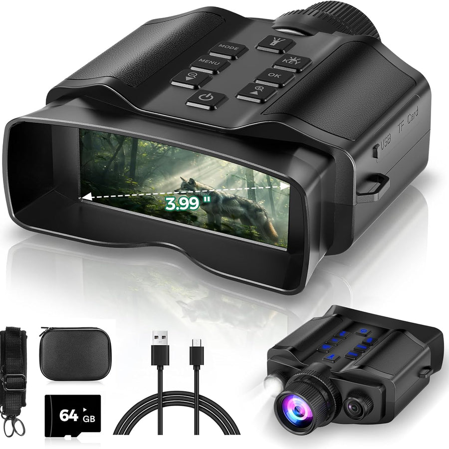 TELUHA Pro 4K Night Vision Goggles & Binoculars | 10,000mAh, 3.99" Screen, 64GB